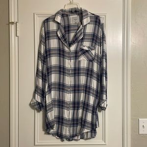 Rails Plaid Navy and Red Shirtdress